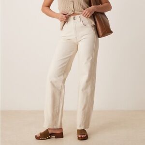 Free People Aster Straight Leg High Rise Jeans Women's Size 29 Cream NWT